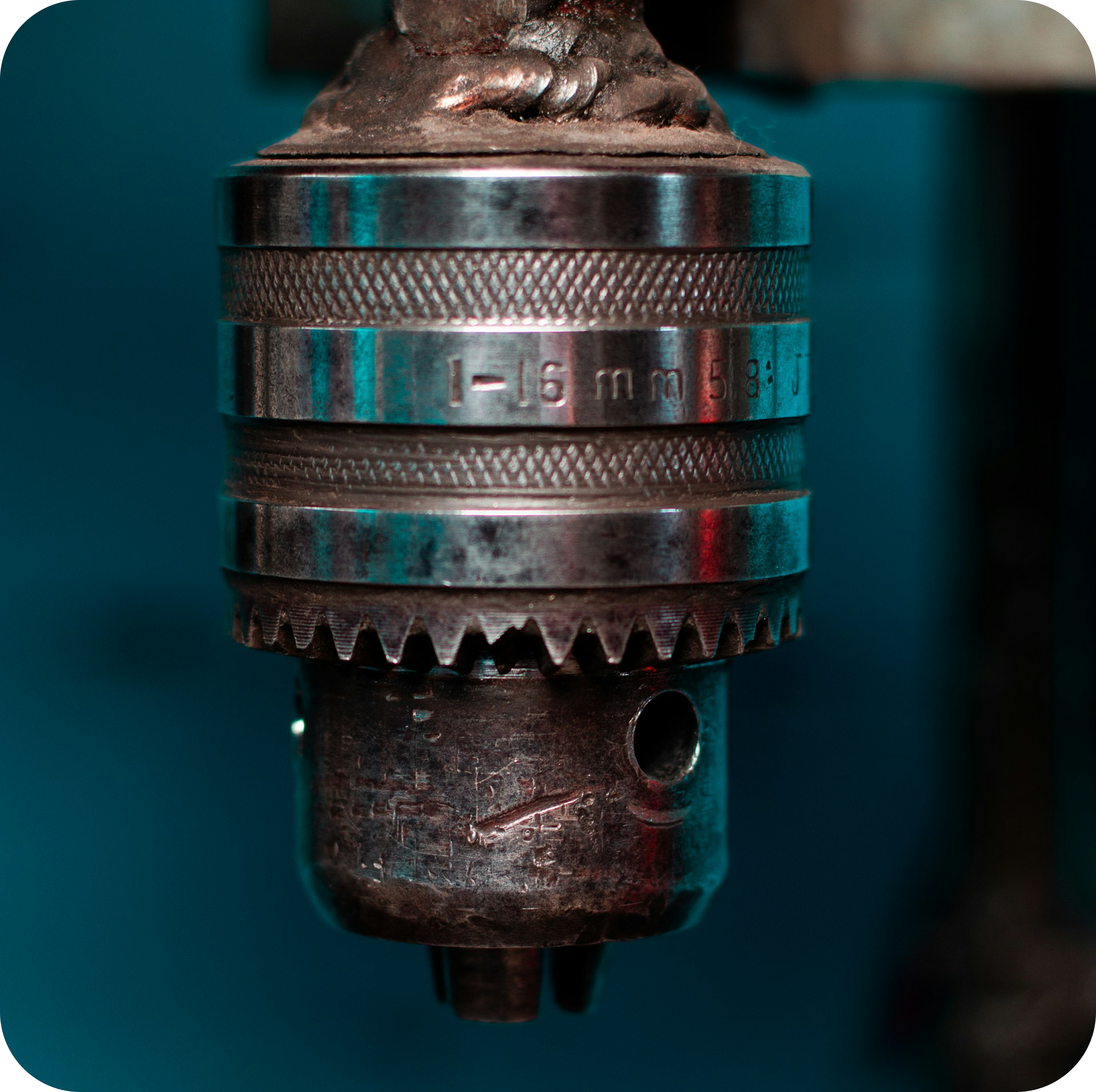 Vintage camera lens or drill chuck with knurled metal rings