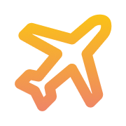 Airplane icon with orange gradient