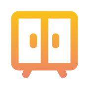 Wardrobe icon with orange gradient
