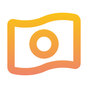 Cash icon with orange gradient