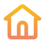 House with arched door icon in orange gradient