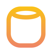 Jar or container icon with orange gradient