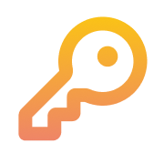 Key icon with orange gradient