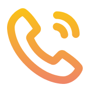 Phone handset icon with orange gradient