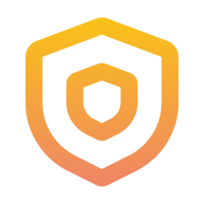 Shield with inner shield icon in orange gradient