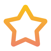 Five-pointed star outline icon with orange gradient