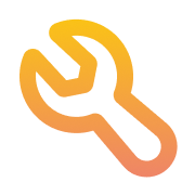 Chain link icon with orange gradient