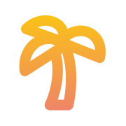 Palm tree icon with orange gradient