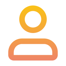 Simple person silhouette icon with orange gradient