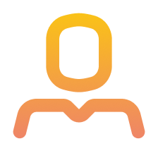 Person profile icon with orange gradient