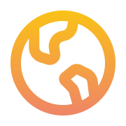 Globe icon with orange gradient